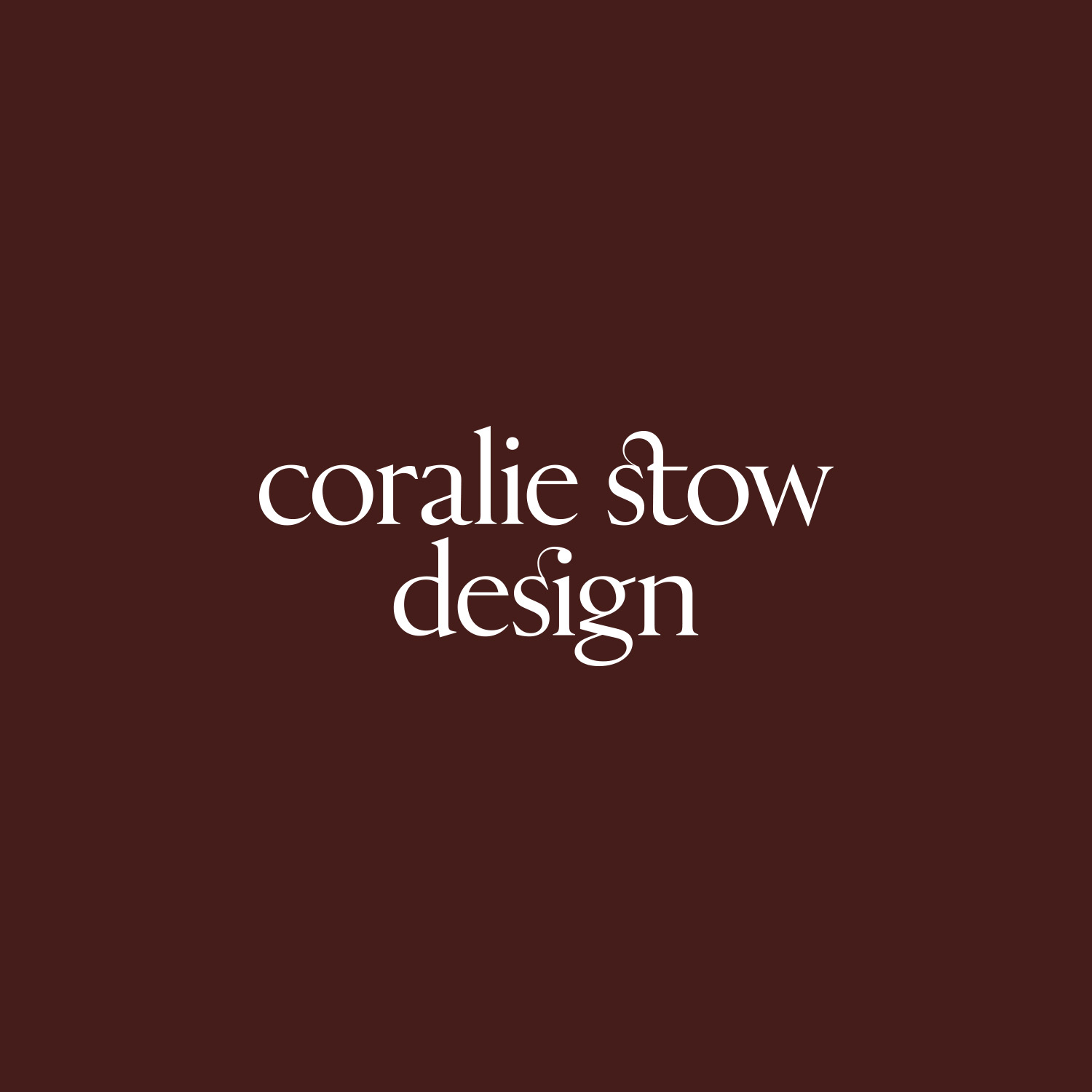 Coralie Stow Design brand identity by Leysa Flores Design